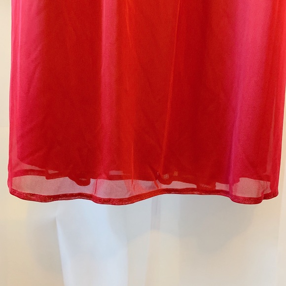 Red David Bridals Long Mesh Dress - Picture 7 of 8